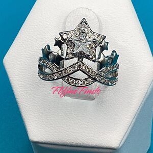 ⭐️Silver Cz Diamond Shooting Star Ring⭐️